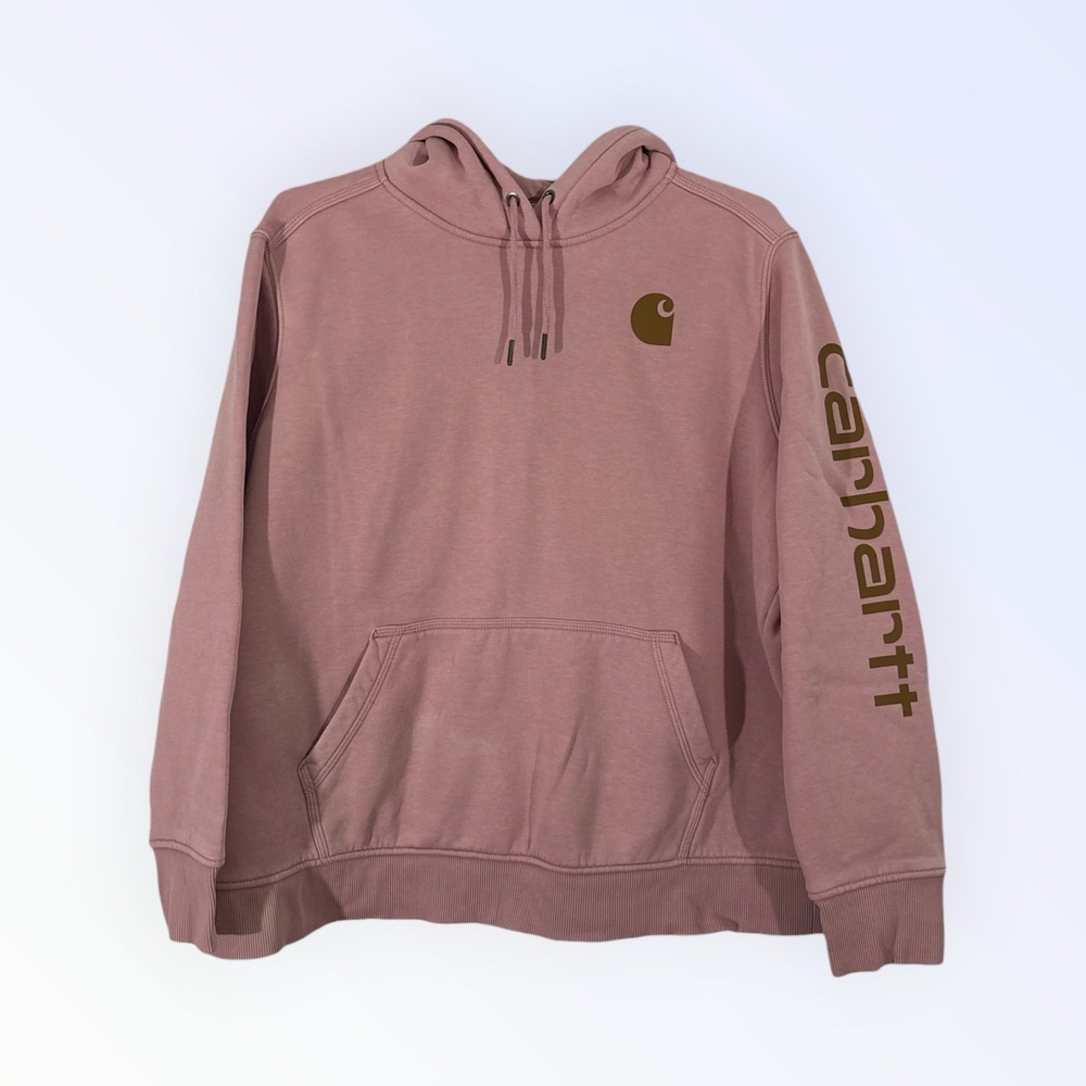 Carhartt Women Hoodie XL 1X Pink Fleece TS0288-W Pullover Relaxed Pullover